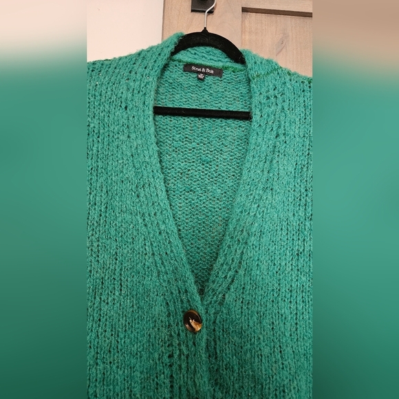 STRUT & BOLT Green Wool blend slouchy cardigan. Size M - Picture 6 of 11